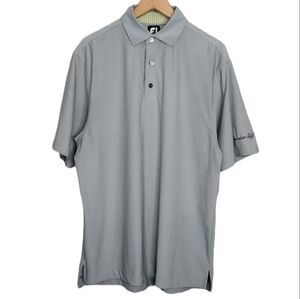 FootJoy Men's Gray Pullover Short Sleeve Training Golf Athletic Polo Shirt Sz M
